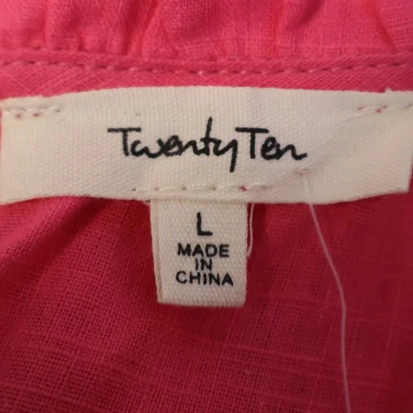 NWT TwentyTen Pink Babydoll Tiered Ruffle Dress Womens Coquette Vacation Size L - Picture 3 of 10